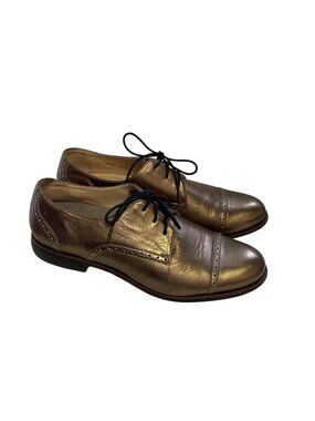 Cole Haan Bronze Metallic Leather Oxford Shoes - Womens Size 10B - Rubber Outsol